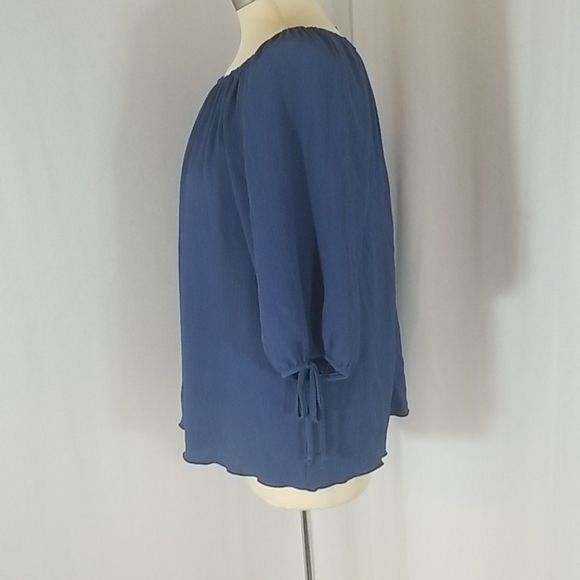 Pat Rego Crinkle Top...Blue...Size 1x - Picture 2 of 6